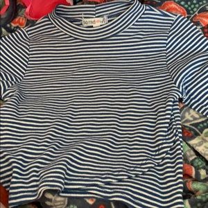 shirt with stripes blue and white